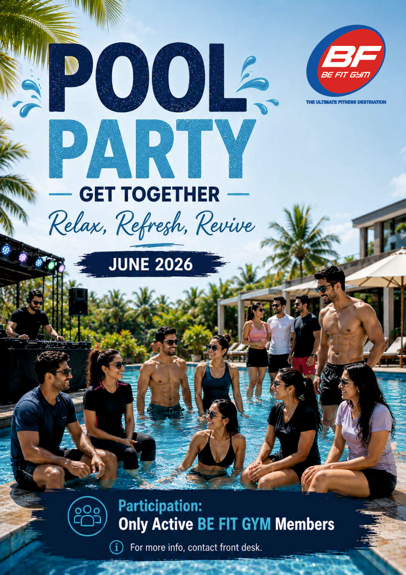 POOL PARTY event at BE FIT GYM
